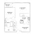 Modern floor plan showcasing one-bedroom apartment with a spacious living room, functional kitchen, dining area, and balcony.