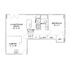 Modern 1-bedroom floor plan featuring an expansive living/dining area, a well-equipped kitchen, and ample storage space.