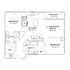 Contemporary floor plan featuring 2 bedrooms with walk-in closets, an open kitchen and living/dining area, and a cozy balcony.