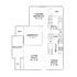 Elegant floor plan showcasing a master bedroom, additional bedroom, expansive living room, modern kitchen, dining area, and private balcony.