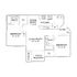 Elegant floor plan showcasing 2 bedrooms, 2 bathrooms, a cozy living room, functional kitchen, inviting dining area, and patio balcony.