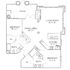 Charming floor plan featuring 2 bedrooms, spacious living room with fireplace, and patio access from dining area.
