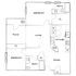 Elegant floor plan showcasing 2 bedrooms, 2 baths, open living and dining areas, plus a cozy patio.