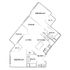 Elegant 2D floor plan showcasing 2 spacious bedrooms, modern kitchen, open living and dining areas, with patio access.
