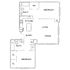 Inviting floor plan showcasing 2 bedrooms, modern kitchen, and spacious living-dining area with ample natural light.