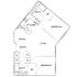 Chic floor plan with 2 bedrooms, open living and dining area, modern kitchen, and dual bathrooms, maximizing comfort and style.