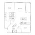 Elegant floor plan with 3 spacious bedrooms, modern kitchen, and versatile living area, designed for comfort and style.