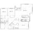 Spacious floor plan showcasing 3 bedrooms, a modern kitchen with an island, and an open living area with plenty of natural light.