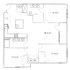 Elegant floor plan showcasing three bedrooms, an open-concept living area, and a modern kitchen with island, perfectly designed for optimal space use.