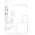 Chic floor plan layout featuring an open kitchen, cozy living space, and modern amenities.