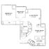 Inviting floor plan featuring a spacious bedroom, cozy den/study, and an open-concept living and dining area with a functional kitchen layout.
