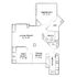 Charming floor plan with a spacious bedroom, a cozy den or study, and an inviting living room. Features include a modern kitchen, a dining room, and a walk-in closet for convenience.