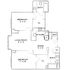 Modern floor plan highlighting 2 bedrooms, spacious living room, dining area, and two bathrooms for convenience and comfort.