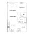 Cozy apartment floor plan featuring 1 bedroom, an office space, and a welcoming balcony. Includes a modern kitchen, dining area, and living room for optimal comfort.