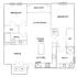 Modern 2D floor plan showcasing 2 bedrooms, an expansive living room with balcony access, a well-equipped kitchen, dining area, and a dedicated office space.