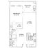 Elegant floor plan with a spacious bedroom, large living room, dining area, efficient kitchen, and expansive balcony.