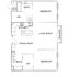 Inviting floor plan with 2 spacious bedrooms, elegant living room, modern kitchen, and private balcony.