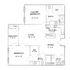 Modern floor plan showcasing a spacious 2-bedroom apartment with a master suite, open living and dining area, stylish kitchen, two bathrooms, and a private balcony.