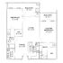 Elegant apartment floor plan featuring 2 bedrooms, 2 bathrooms, spacious living and dining areas, and double balconies for outdoor relaxation.