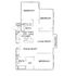 Contemporary apartment floor plan featuring 3 bedrooms, open living room, stylish kitchen, and private balcony.