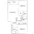 Inviting floor plan showcasing 2 bedrooms, spacious living/dining area, modern kitchen, and scenic patio.