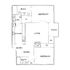Elegant floor plan with 2 bedrooms, spacious living area, and charming patio, featuring modern kitchen and dining space.