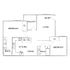 Spacious floor plan with 2 bedrooms, modern kitchen, inviting living area, and dual bathrooms, featuring a charming balcony.