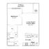 Charming floor plan with 1 bedroom, a spacious living/dining area, and a modern kitchen featuring a porch/balcony.