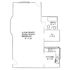 Charming studio apartment floor plan featuring a spacious living area, compact kitchen, and full bathroom.
