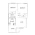 Chic floor plan showcasing 2 bedrooms, walk-in closet, open dining and living area, and a cozy kitchen with modern amenities.