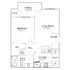 Modern floor plan showcasing a 1-bedroom layout with a cozy living room, elegant kitchen, spacious porch, and utility area.