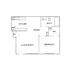 Modern floor plan with a spacious kitchen, dining area, living room, cozy bedroom, and well-appointed bath.