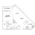 Elegant floor plan showcasing a master bedroom with patio access, open living and dining area, and modern kitchen layout.