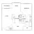 Modern floor plan showcasing a spacious bedroom, open living and dining areas, cozy den, efficient kitchen, and a patio deck.