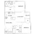 Elegant floor plan showcasing 2 bedrooms, a modern kitchen, spacious living room, and a private balcony.