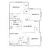 Modern apartment floor plan with 3 bedrooms, open kitchen, and spacious living room featuring dining area and two full baths.