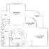 Charming floor plan featuring a spacious bedroom, inviting living room, functional kitchen, dining area, and private porch.
