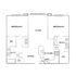 Modern 2D floor plan showcasing 2 bedrooms, spacious living area, and an open kitchen with dining space.