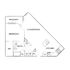 Modern floor plan featuring a spacious living and dining area, one bedroom with access to a balcony, well-equipped kitchen, and ample storage including walk-in closet.