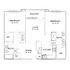 Charming floor plan showcasing two spacious 13x13 bedrooms with walk-in closets, an airy living room, dining area, modern kitchen, and two bathrooms, complemented by a cozy balcony.