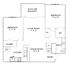 Inviting floor plan showcasing 2 bedrooms, a cozy living room, and a modern kitchen with dining area, plus a patio or balcony, perfect for comfortable living.