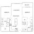 Modern floor plan showcasing 2 bedrooms, open living and dining area, kitchen island, and balcony access, with 2 baths and laundry space.