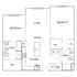 Elegant floor plan showcasing 2 bedrooms with walk-in closets, spacious living and dining area, modern kitchen, and dual bathrooms. Perfect for comfortable living.