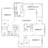 Modern floor plan featuring 3 bedrooms, spacious living and dining area, large balcony, and well-equipped kitchen.
