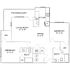 Modern floor plan showcasing two spacious bedrooms, open-concept living and dining area, and a sleek kitchen, complete with two bathrooms and a patio/balcony.