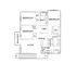 Modern floor plan featuring 3 bedrooms, an open living area, kitchen with dining space, and balcony access.