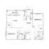 Spacious 2D floor plan featuring 2 bedrooms, elegant living area with balcony, modern kitchen, and 2 luxurious baths.