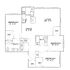Modern 2D floor plan featuring 3 spacious bedrooms, a large living area, and an open kitchen layout with dining space.