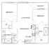 Modern floor plan depicting 2 spacious bedrooms with walk-in closets, an inviting living room, separate dining area, well-equipped kitchen, and a private balcony.