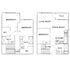 Elegant floor plan showcasing two levels with 3 bedrooms, spacious living and dining areas, modern kitchen, patio, and ample storage space.